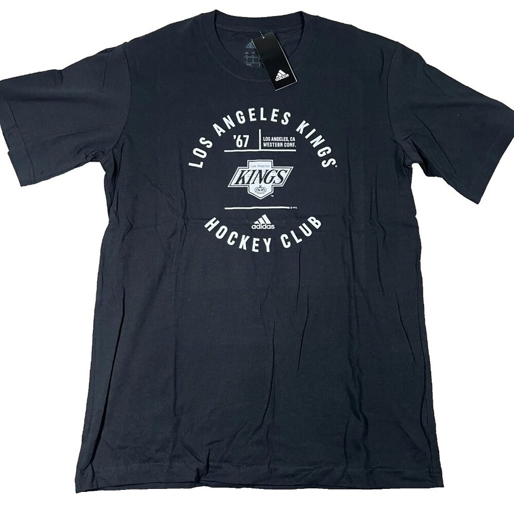 Adidas Mens Large Black Los Angeles Kings NHL Hockey Short Sleeve T-Shirt NWT